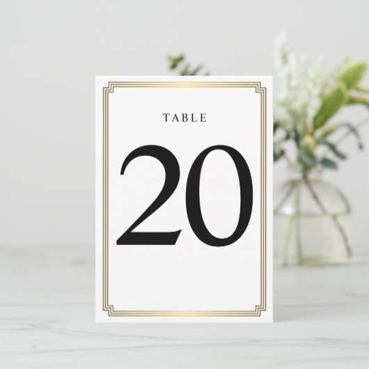 Wit en goud art deco tafelnummer (Staand voorkant)