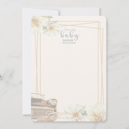 Wit en Goud Baby shower Kaart (Achterkant)