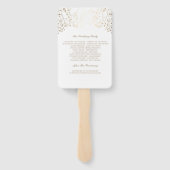 Wit en Goud | Baby's Breath bruiloft programma Handwaaier (Achterkant)