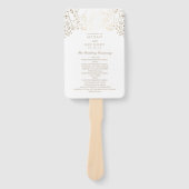 Wit en Goud | Baby's Breath bruiloft programma Handwaaier (Voorkant)