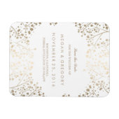 Wit en goud Baby's Breath Save the Date Magneet (Horizontaal)