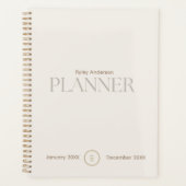 Wit en Goud Bedrijf Logo Monogram Planner (Voorkant)