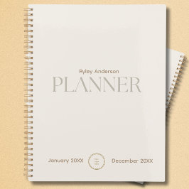 Wit en Goud Bedrijf Logo Monogram Planner
