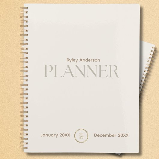 Wit en Goud Bedrijf Logo Monogram Planner