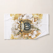 Wit en Goud Bloemen 50ste Jubileum Gift Bad Handdoek (Handdoek)
