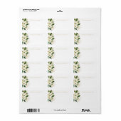 Wit en Goud Bloemen Bloem Blank Adres Etiket (Full Sheet)