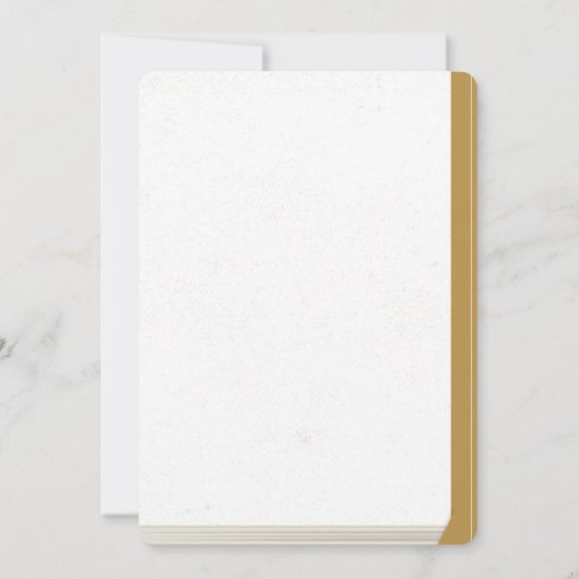 Wit en Goud Bloemen Boek Hoesje Bruiloft Kaart (Achterkant)