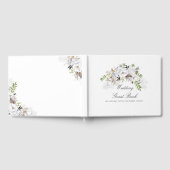 Wit en Goud Bloemen Bruiloft Gastenboek (Volledig)