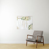 Wit en Goud Bloemen Champagne Glas Welkom Wandkleed (In Situ (horizontaal))