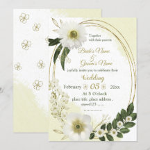 wit en goud bloemen groen geometrische bruiloft