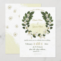 wit en goud bloemen groen krans bruiloft