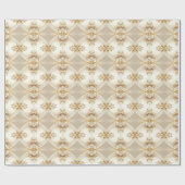 Wit en Goud Bloemen Inpakpapier (Vlak)