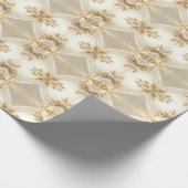 Wit en Goud Bloemen Inpakpapier (Hoek)