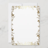 Wit en Goud Bloemen Krans Bruiloft Kaart (Achterkant)