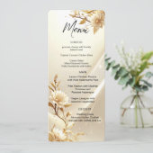 Wit en Goud Bloemen Menu (Staand voorkant)