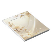 Wit en Goud Bloemen Notitieblok (Schuin)