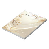 Wit en Goud Bloemen Notitieblok (Linkerzijde)