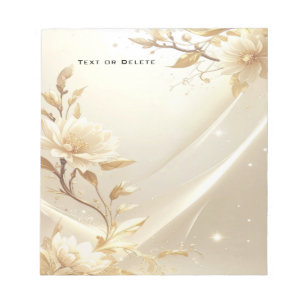 Wit en Goud Bloemen Notitieblok