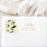 Wit en Goud Bloemen Retouradres Etiket<br><div class="desc">Dit prachtige ontwerp biedt waterverf floralen en aangepaste tekst. Voeg jouw tekst toe gebruikend de vorm van de sjabloon. Gebruik de Customize Verdere eigenschap om kleuren en lay-out van de tekst en de achtergrond te veranderen.</div>