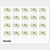 Wit en Goud Bloemen Retouradres Vierkante Sticker (Vel)
