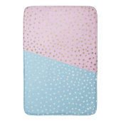 Wit en Goud Bronzen Dot Patroon Badmat (Voorkant Verticaal)