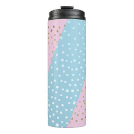 Wit en goud bronzen puntpatroon thermische tumbler thermosbeker