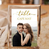 Wit en Goud Bruiloft Foto Tafel Aantal Kaarten