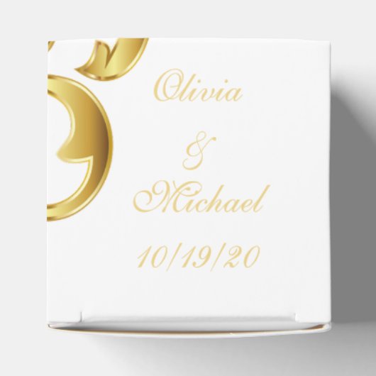 Wit en Goud Bruiloft gunsten Box Bedankdoosjes (Bovenkant)