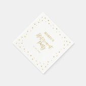 Wit en goud | Chic Confetti Retirement Party Servet (Hoek)