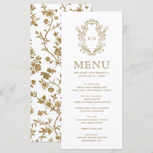 Wit en Goud Chinoiserie Wapen Huwelijk Menu