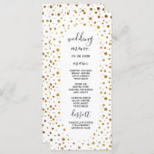 Wit en Goud Confetti Folie Bruiloft Menu Kaarten (Voorkant / Achterkant)