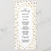 Wit en Goud Confetti Folie Bruiloft Menu Kaarten (Voorkant)