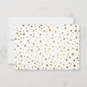 Wit en Goud Confetti Folie Bruiloft RSVP Kaarten (Achterkant)