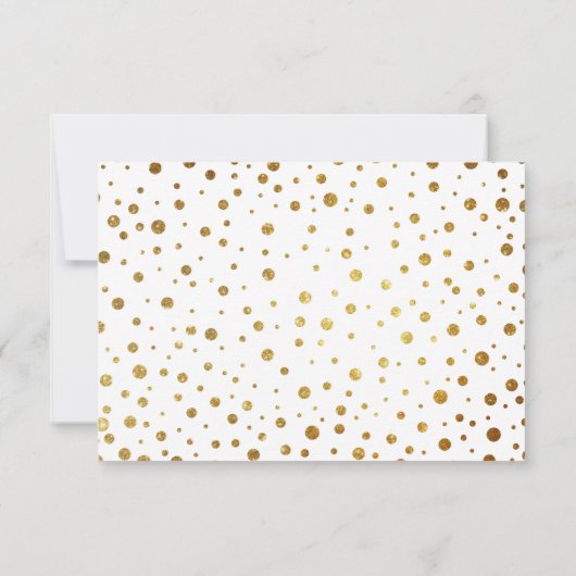Wit en Goud Confetti Folie Bruiloft RSVP Kaarten Kaartje (Achterkant)