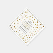 Wit en Goud Confetti Folie Bruiloft Servetten (Hoek)