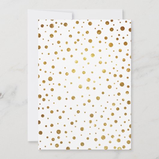 Wit en Goud Confetti Folie bruiloft uitnodigingen (Achterkant)