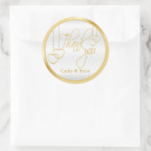 Wit en Goud Dank U Ronde Sticker (Tas)