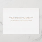 Wit en goud eenvoudig geruit kader folie feestdagenkaart (Achterkant)