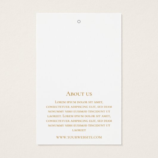 Wit en goud eenvoudige business branding Hang Labe Visitekaartje (Achterkant)