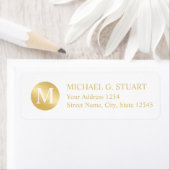 Wit en goud elegant monogram etiket (Insitu)
