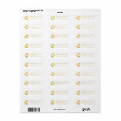Wit en goud elegant monogram etiket (Full Sheet)