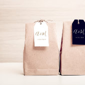 Wit en Goud Elegant Monogram Huwelijksgunst label Cadeaulabel