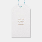 Wit en Goud Elegant Monogram Huwelijksgunst label Cadeaulabel (Achterkant)