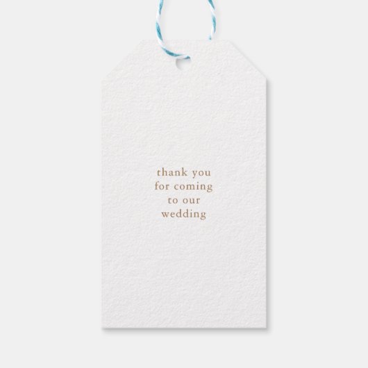 Wit en Goud Elegant Monogram Huwelijksgunst label Cadeaulabel (Achterkant)