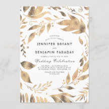 Wit en goud Elegant verlaat Laurel Wedding