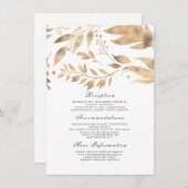 Wit en Goud Fall Wedding Informatie Gast Informatiekaartje (Voorkant / Achterkant)