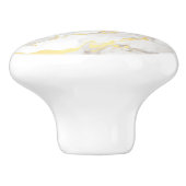 Wit en goud Faux Marble Keramische Knop (Zijkant)
