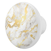 Wit en goud Faux Marble Keramische Knop (Rechts)