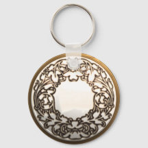 Wit en goud filigree glas naaiknop