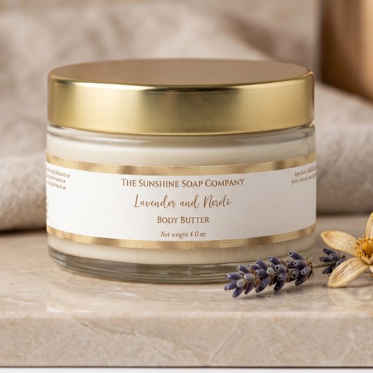 Wit en goud folie luxe cosmetica potlabel